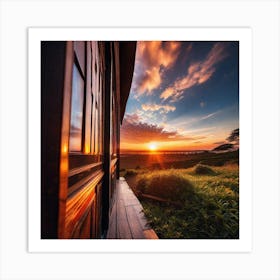 Sunset From A Window Art Print