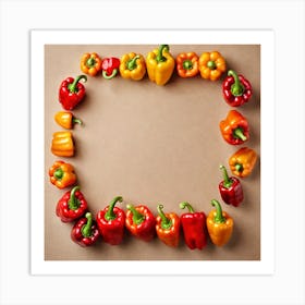 Frame Of Peppers Art Print