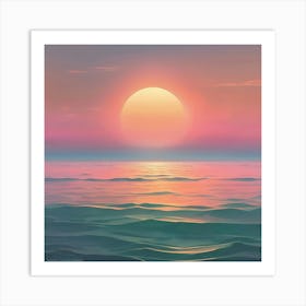 Sunset Over The Ocean 9 Art Print