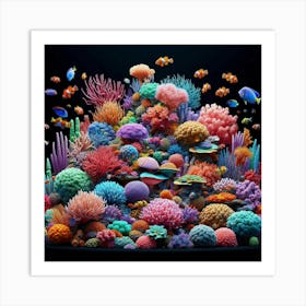 Undersea World of Vibrant Coral and Tropical Fish Art Print