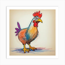 Chicken Drawing 2 Art Print