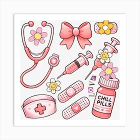 Nurse Coquette Bow Nurse Life Art Print