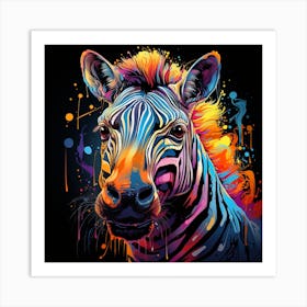 Grafitti Zebra Art Print