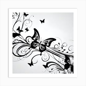 Black And White Butterflies 18 Art Print