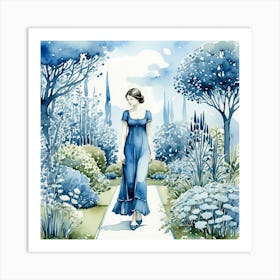 Blue Dress 1 Art Print