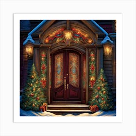 Christmas Door 75 Art Print