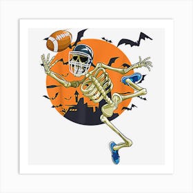 American Football Skeleton Halloween Funny Football Fan Art Print