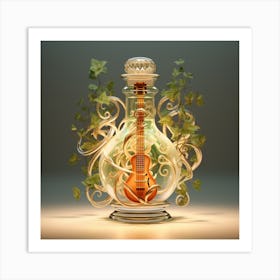 Bottle With A Guitar Art Print