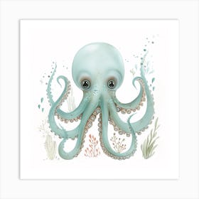 Storybook Style Octopus Art Print