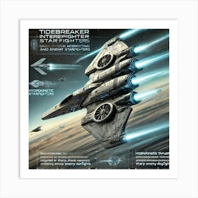 A High Tech, Sci Fi Scene Showing The Tidebreaker Art Print