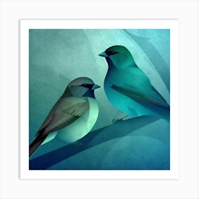 Firefly A Modern Illustration Of 2 Beautiful Sparrows Together In Neutral Colors Of Taupe, Gray, Tan 2023 11 23t013102 Art Print