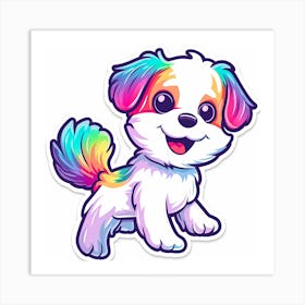 Rainbow Shih Tzu Art Print