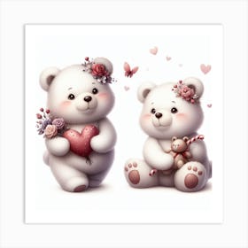 Bear Valentine's day 1 Art Print