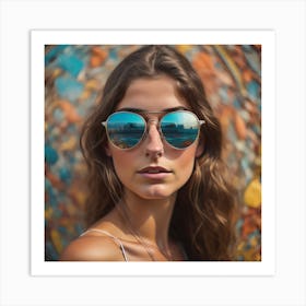 Woman Wearing Sunglasses Art Print