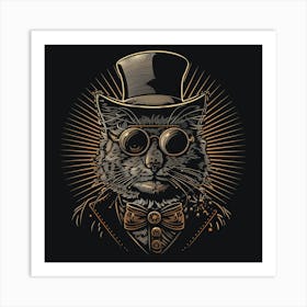 Steampunk Cat 14 Art Print