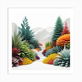 Bosque con arboles de color Art Print