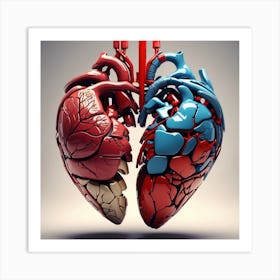 Two Human Hearts 1 Art Print