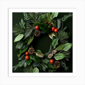 Christmas Wreath 8 Art Print