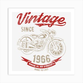 Vintage Since 1966 Birthday Gift Motorcycle Bike Art Print