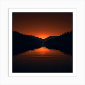 Sunset Over Lake Art Print