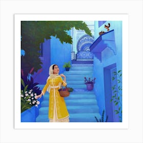 Princess In Blue Dress Art Print