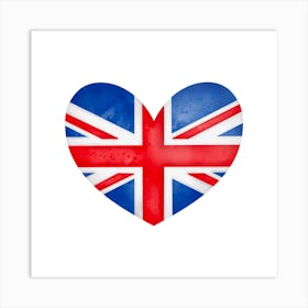 British Flag Heart Art Print