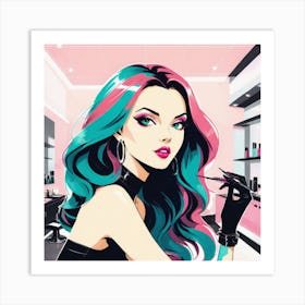 Girl In A Salon 1 Art Print