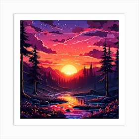 Sunset Forest 406393977 1   Art Print