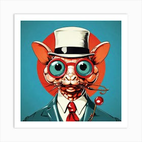 Cat In A Suit 28 Art Print