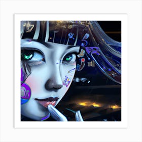 Futuristic Girl 2 Art Print