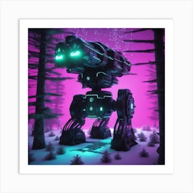 Robot In The Forest 1 Art Print