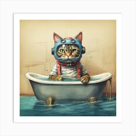 Astronaut Cat 4 Art Print