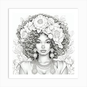 Afro Haired Girl Art Print