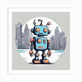 Robot In The City 37 Art Print