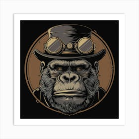 Steampunk Gorilla 11 Art Print