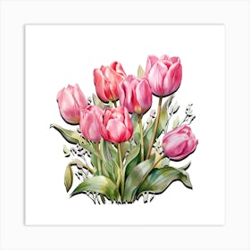 Colorful Tulip Bouquet Art Print