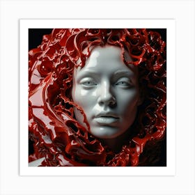 Woman In Red 1 Art Print