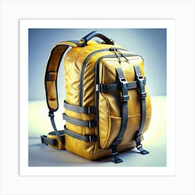 Yellow Leather Backpack With Black Straps Art Print