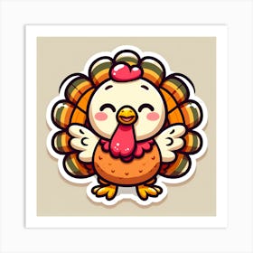 Thanksgiving Turkey Sticker Art Print