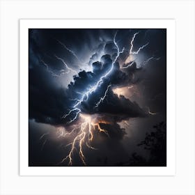 Lightning In The Sky 12 Art Print