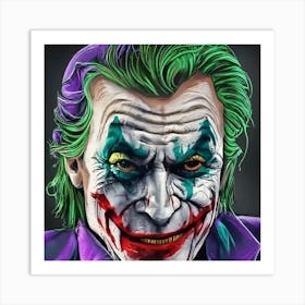 Iconic Portrayal Of The Joker With His Signature Menacing Smile Art Print