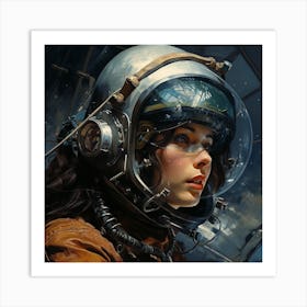 Space Girl 3 Art Print