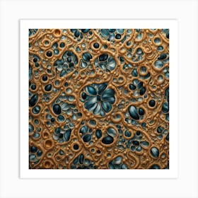 Blue And Brown Abstract Painting Art Print