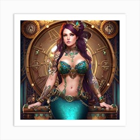 Steampunk Mermaid 5 Art Print