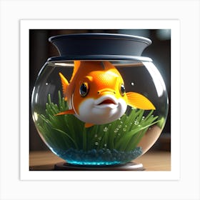 Goldfish In A Bowl 16 Art Print