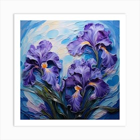 Purple Iris Painting 1 Art Print