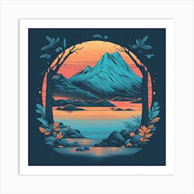 Sunset In The Mountains 1 Art Print