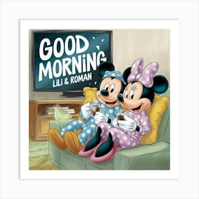 Good Morning Lil & Roman Art Print