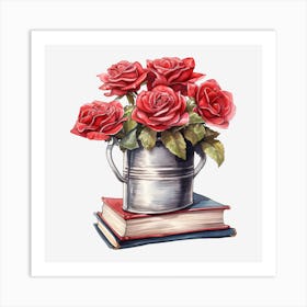 Roses In A Bucket 23 Art Print