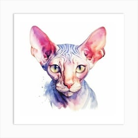 Sphynx Elf Cat Portrait 2 Art Print